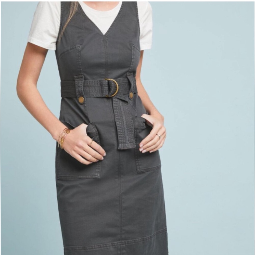 Anthropologie utility dress ‎ Gray nwt